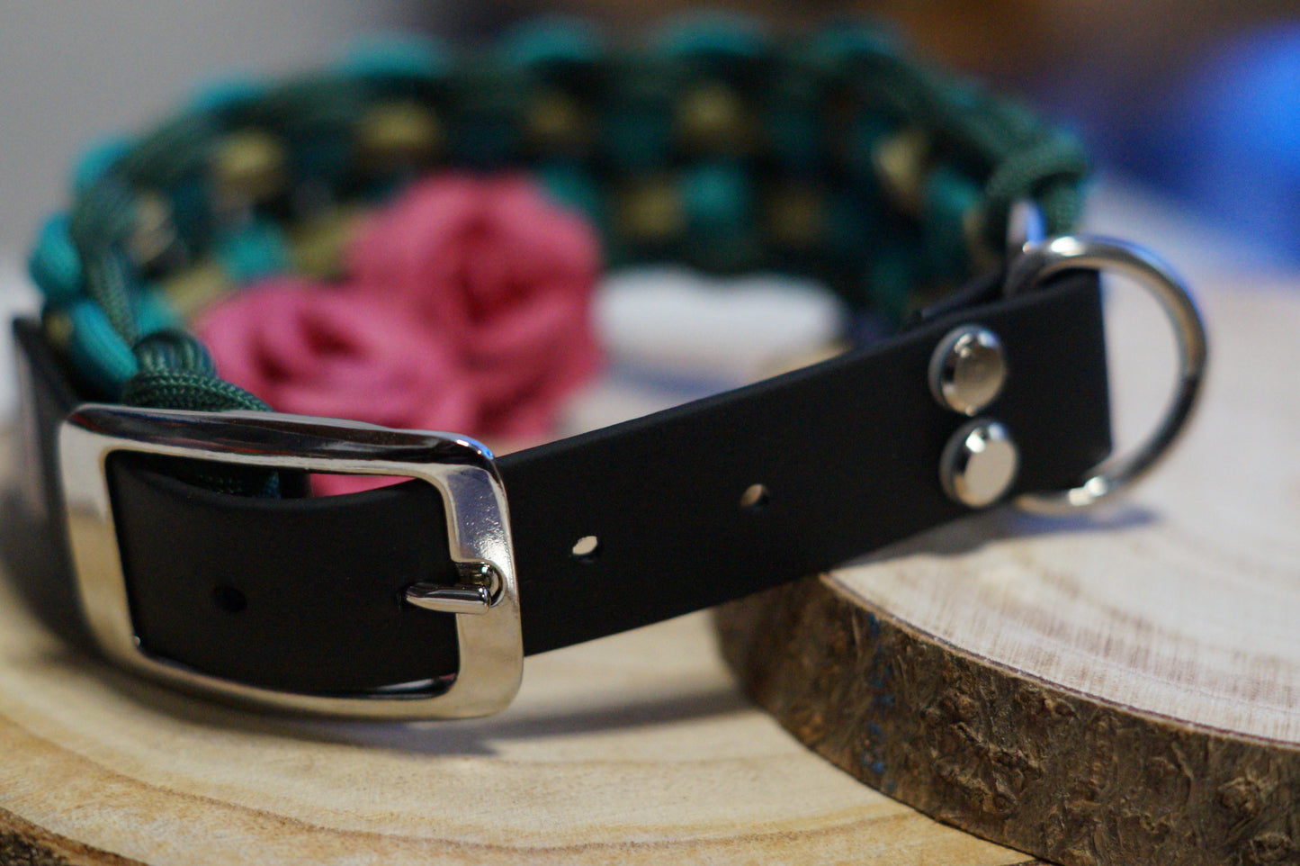 Hundehalsband Forest Teal Gr. 32 - 37,5 cm