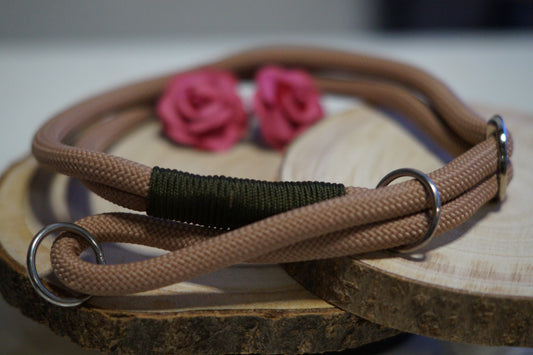 Zugstopp Halsband beige Gr. bis 60 cm