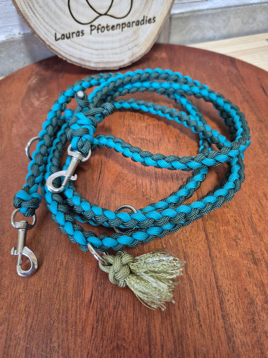Hundeleine dünn 3m verstellbar Forest Teal